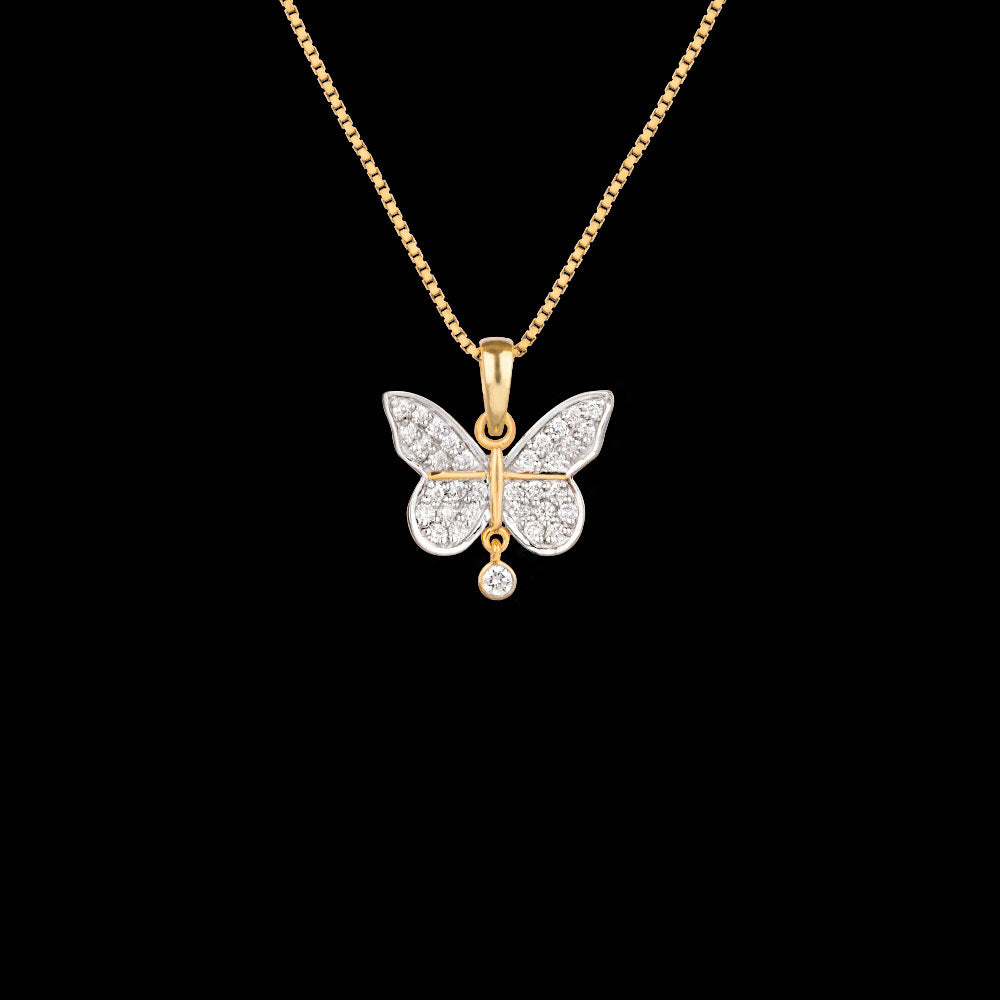 18K Yellow Gold Diamond Pendant - 0.372ct VVS-EF
