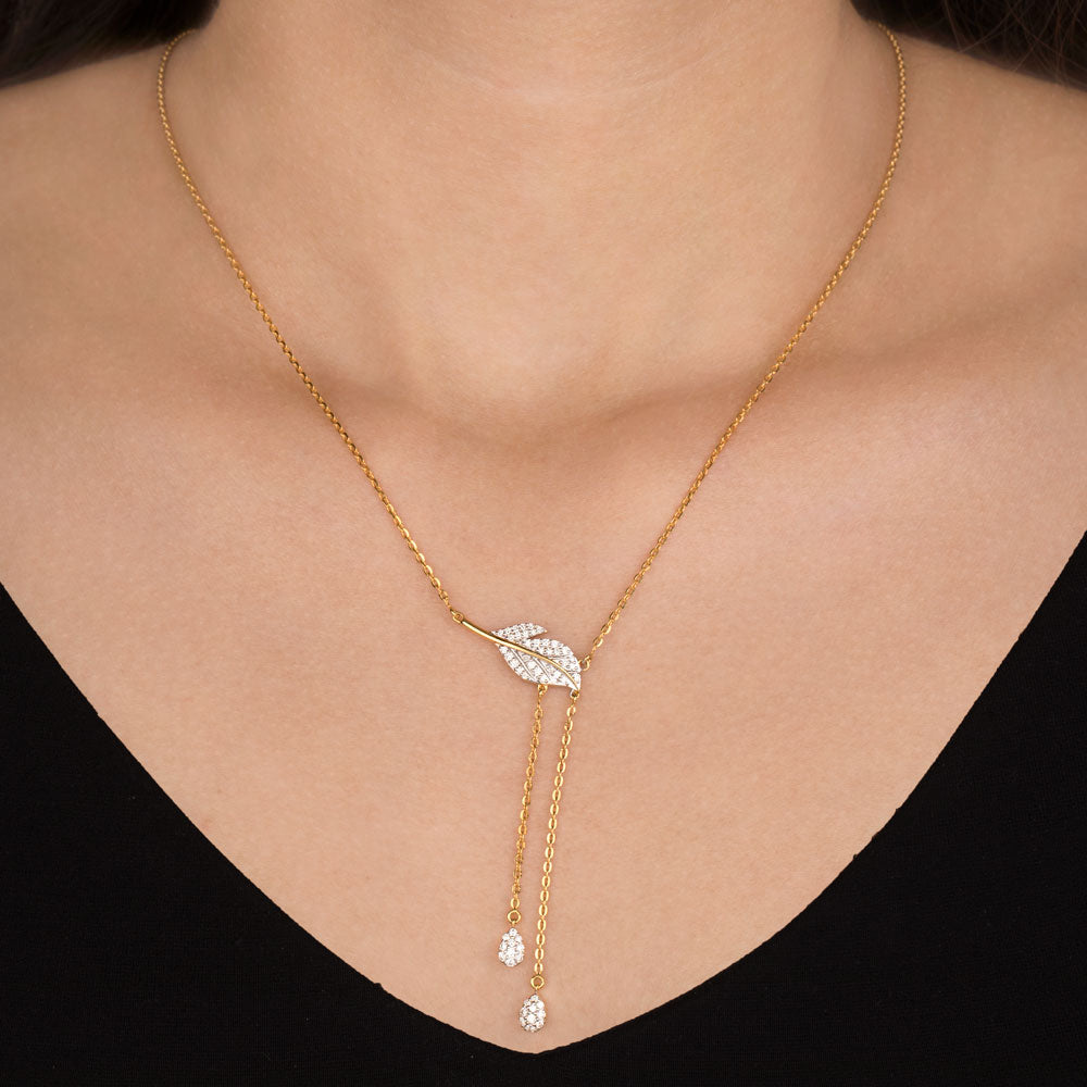 14K Yellow Gold Diamond Pendant - 0.38ct SI-IJ