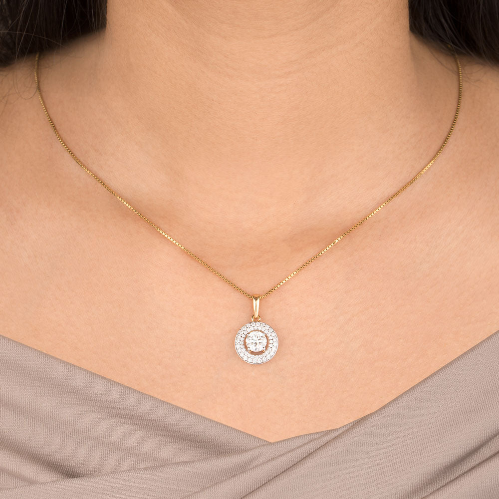 18K Yellow Gold Diamond Pendant - 0.359ct VVS-GH