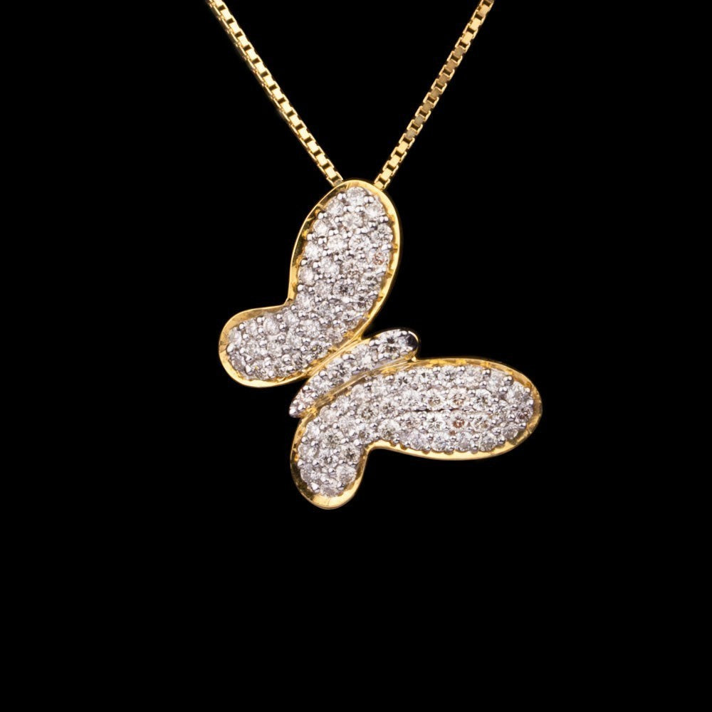 14K Yellow Gold Diamond Pendant - 0.48ct SI-IJ