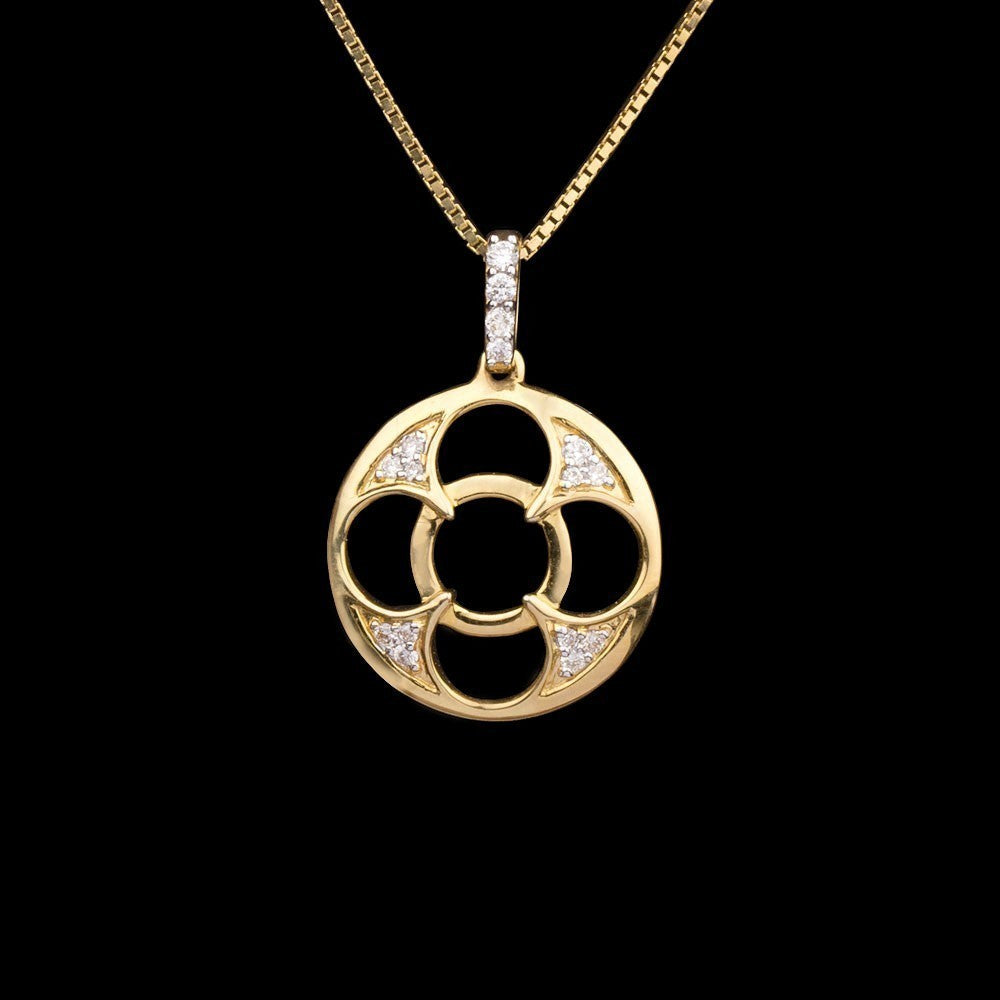 14K Yellow Gold Diamond Pendant - 0.1ct SI-IJ