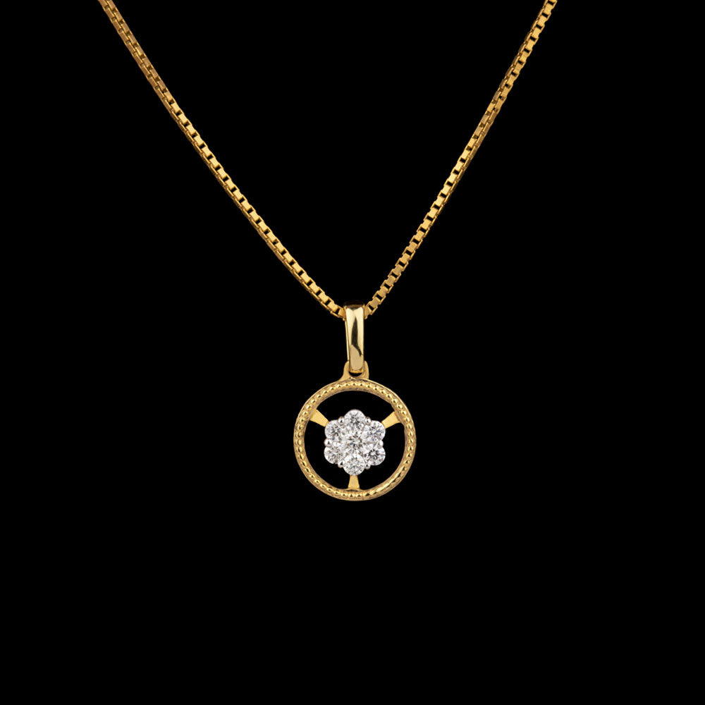 14K Yellow Gold Diamond Pendant - 0.16ct SI-GH
