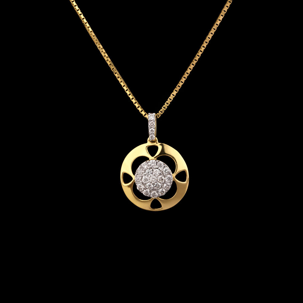 14K Yellow Gold Diamond Pendant - 0.31ct SI-IJ
