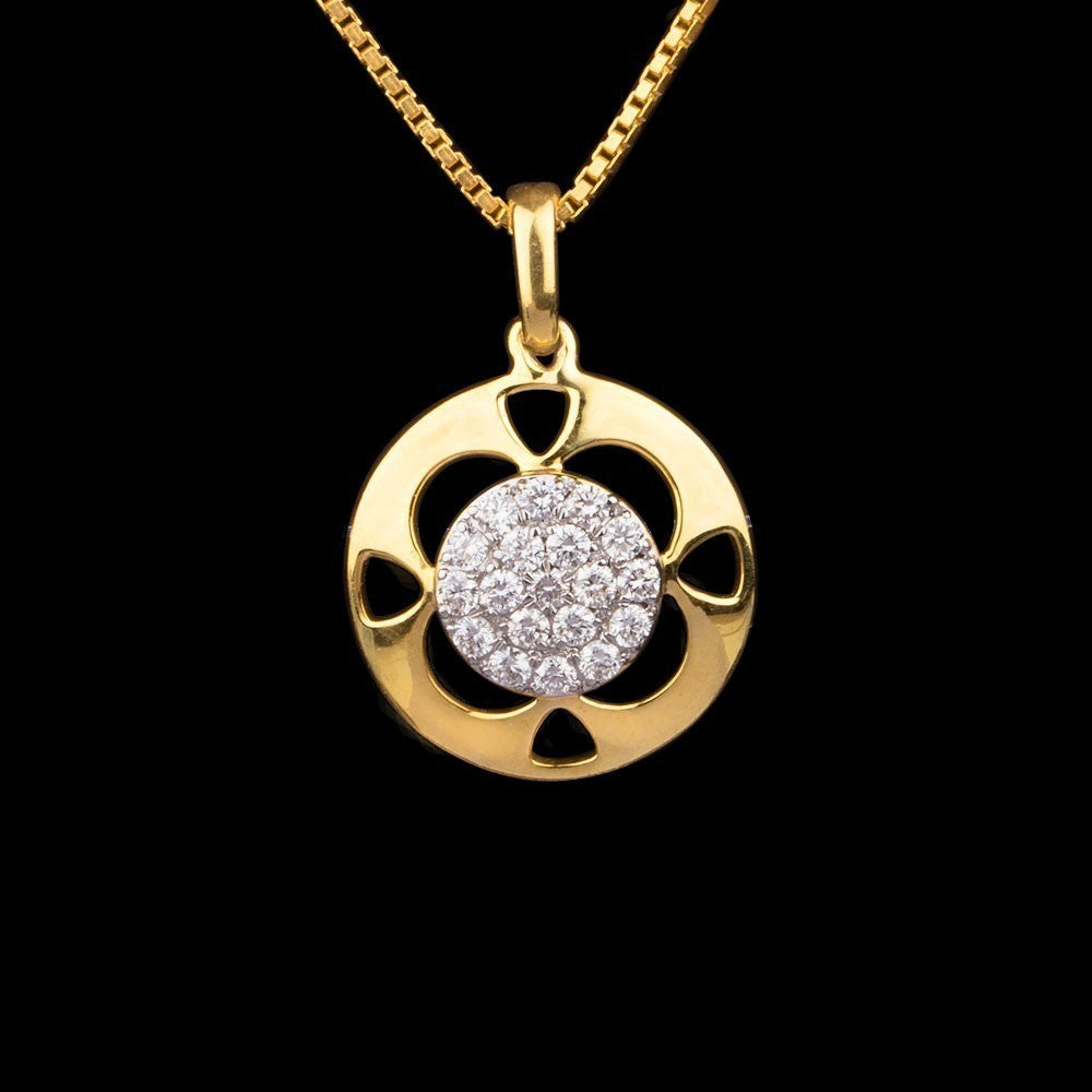 14K Yellow Gold Diamond Pendant - 0.3ct VS-IJ