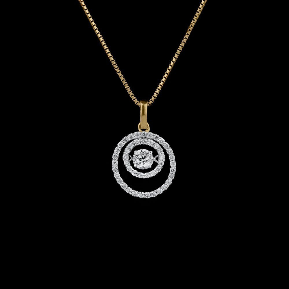 14K Yellow Gold Diamond Pendant - 0.56ct SI-GH