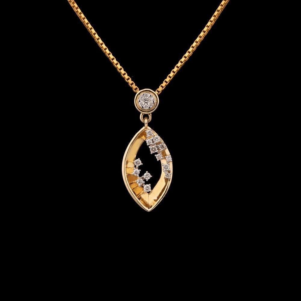 14K Yellow Gold Diamond Pendant - 0.16ct SI-IJ