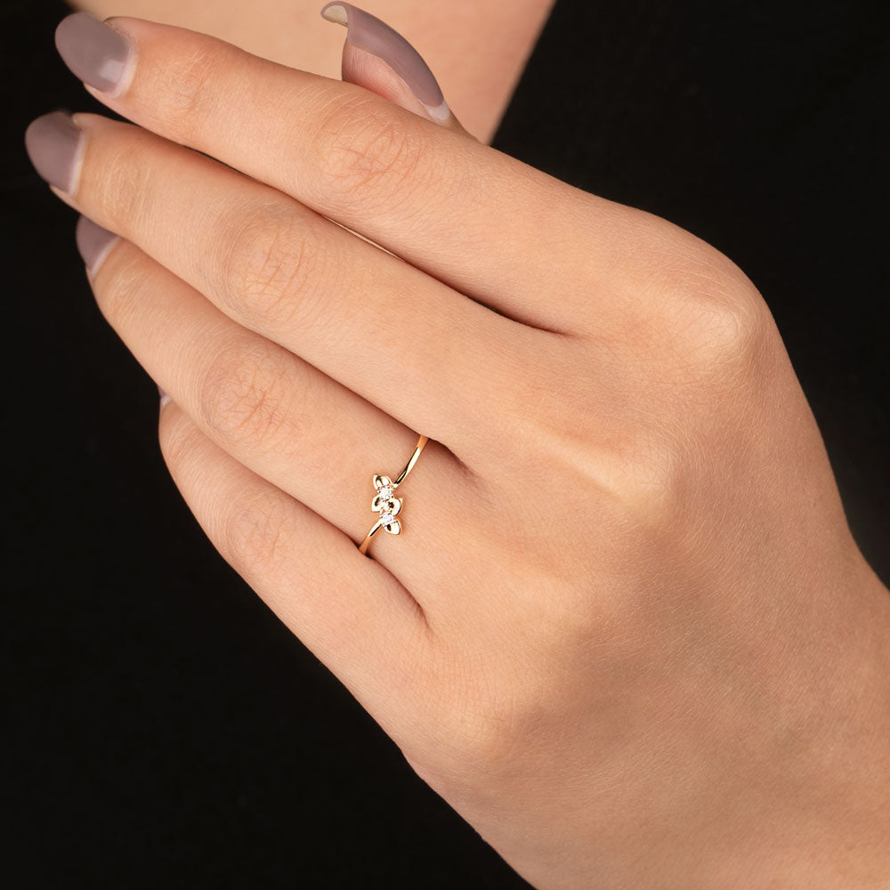 18K Yellow Gold Diamond Ring - 0.02ct SI-IJ