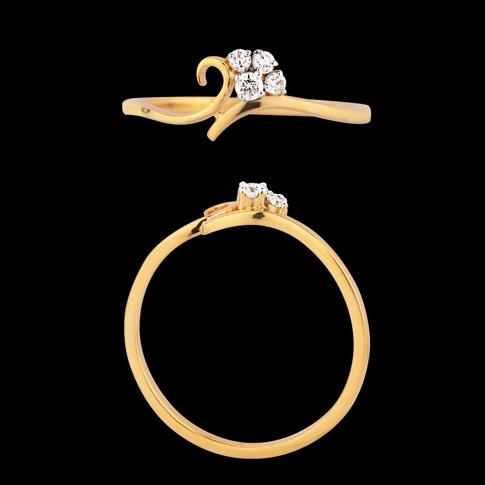 18K Yellow Gold Diamond Ring - 0.073ct VS-EF