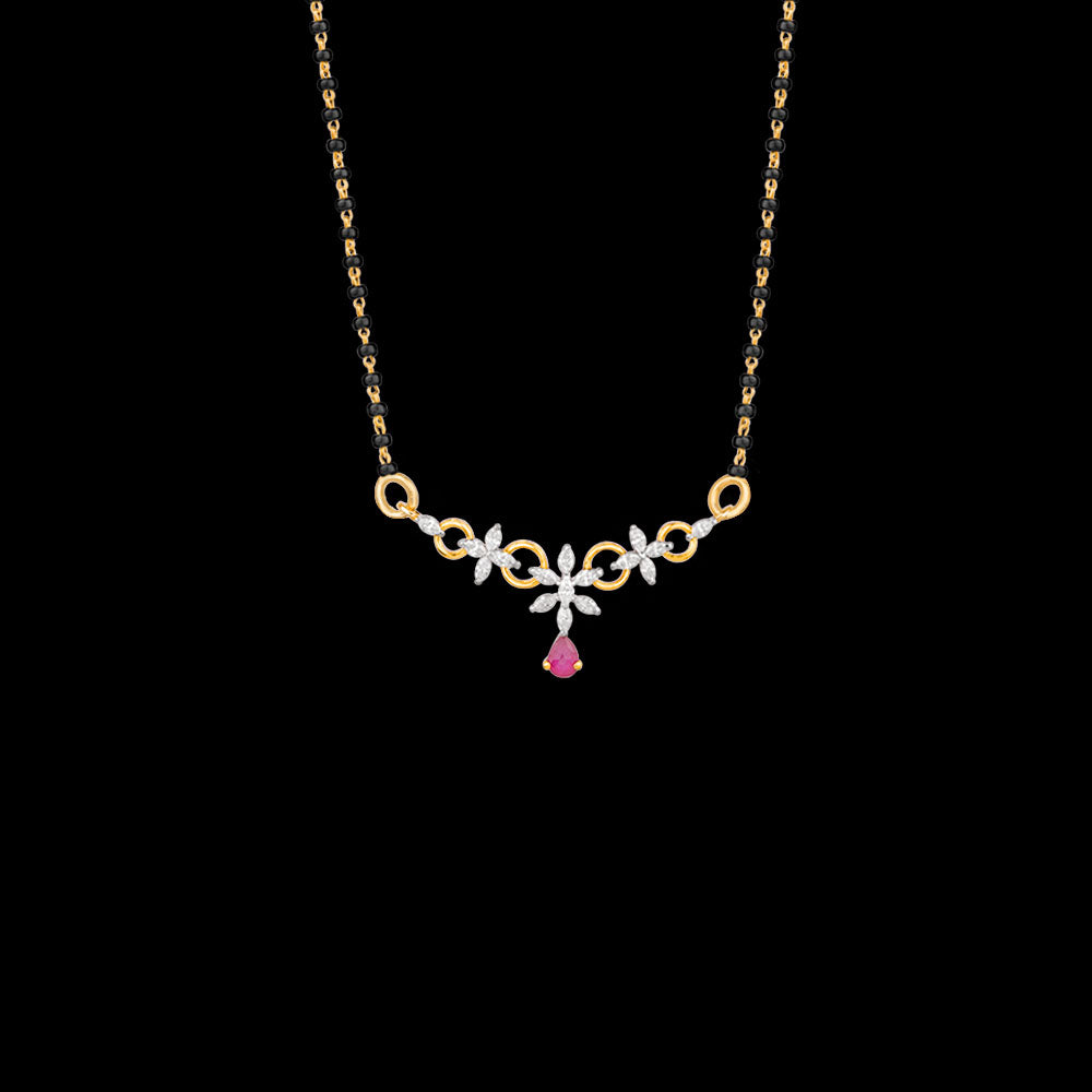 18K Rose Gold Diamond Tanmaniya - 0.341ct VVS-EF with Colour Stones