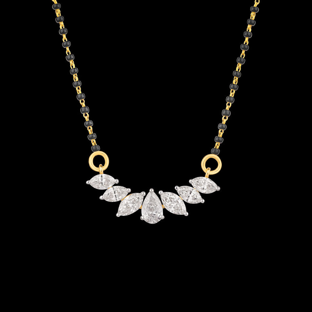 14K Yellow Gold Diamond Mangalsutra Tanmaniya - 2.386ct VS-SI-HI