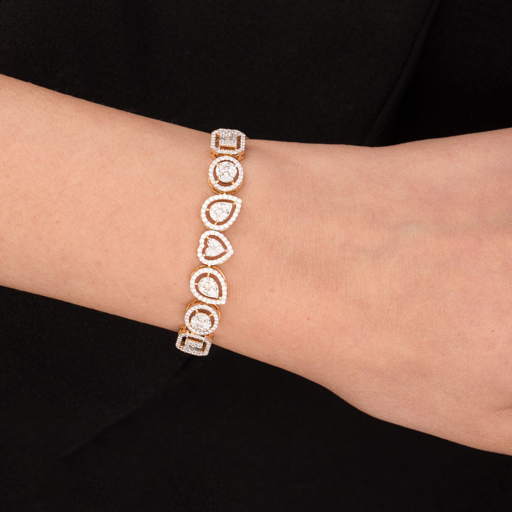 18K Yellow Gold Diamond Bracelet - 1.619ct VVS-EF