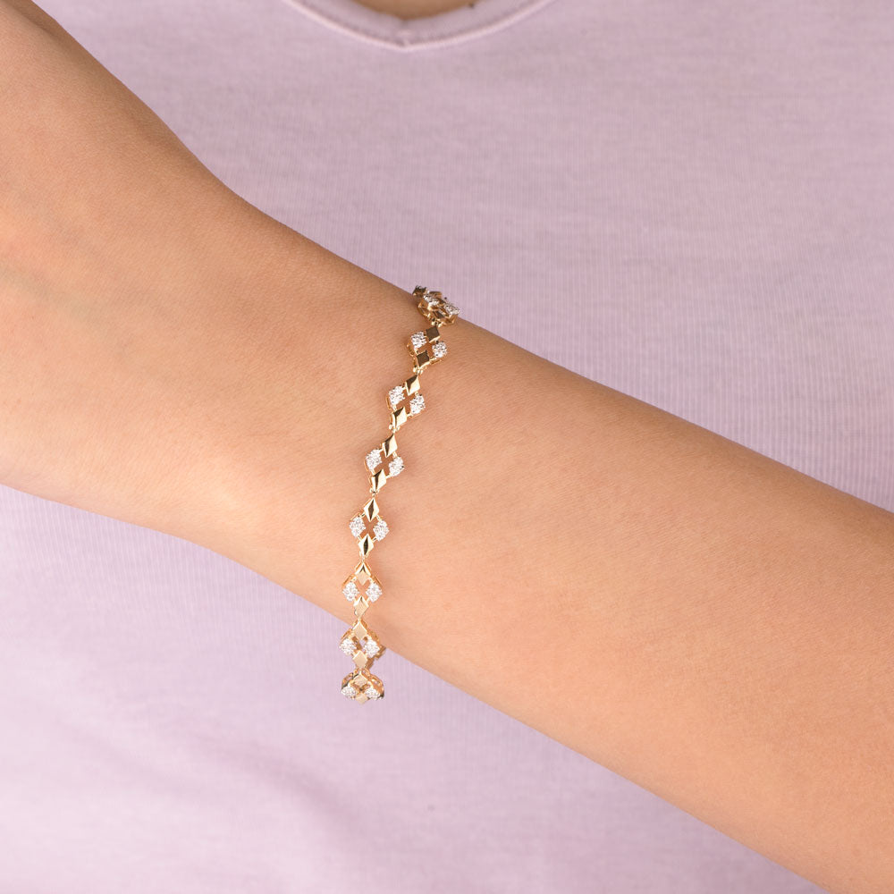14K Yellow Gold Diamond Bracelet - 0.65ct VVS-VS-GH