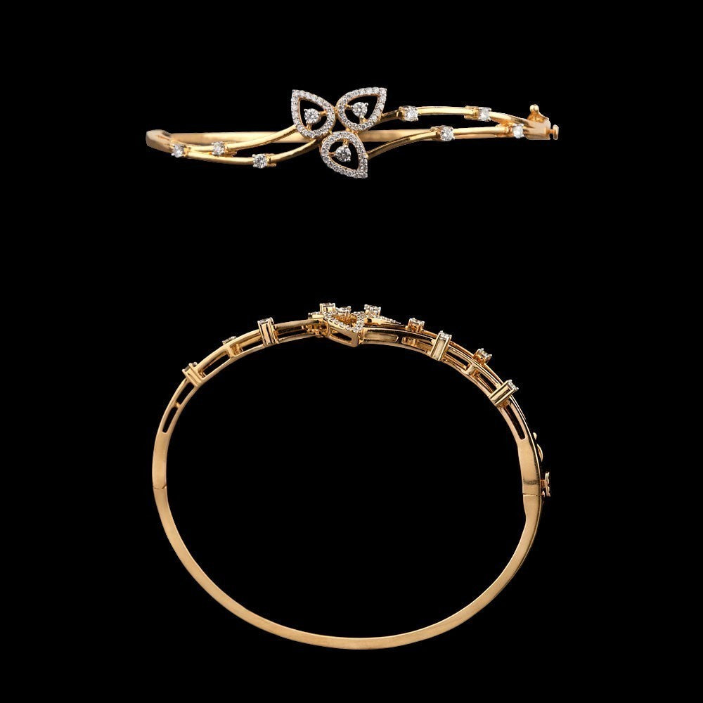 18K Yellow Gold Diamond Kada - 0.51ct VS-GH