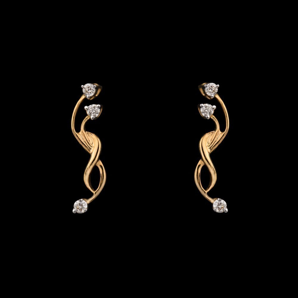 14K Yellow Gold Diamond Earrings - 0.06ct SI-IJ
