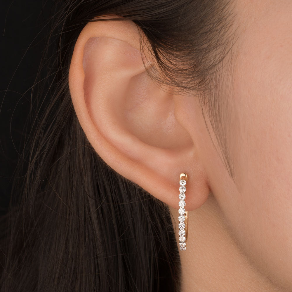 18K Yellow Gold Diamond Earrings - 0.641ct VVS-VS-GH