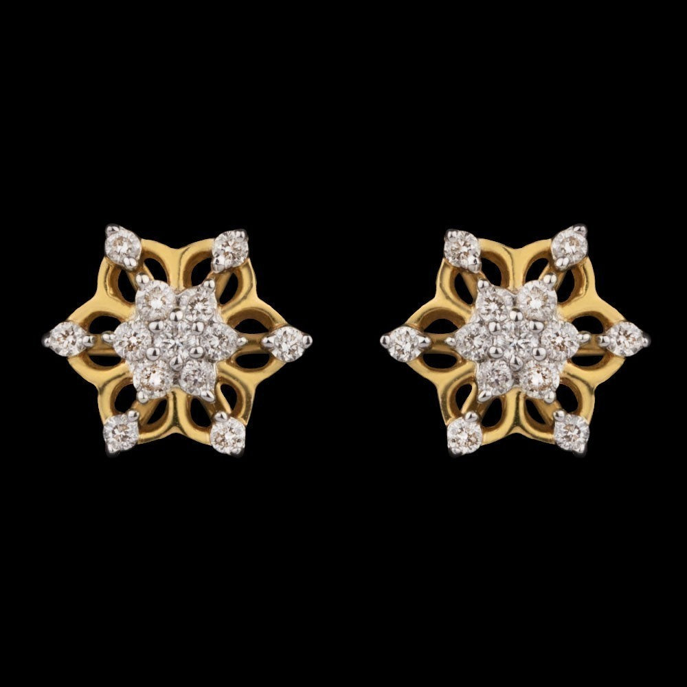 14K Yellow Gold Diamond Earrings - 0.17ct SI-IJ