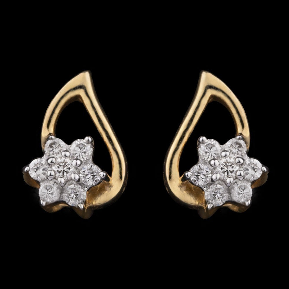 14K Yellow Gold Diamond Earrings - 0.13ct SI-IJ
