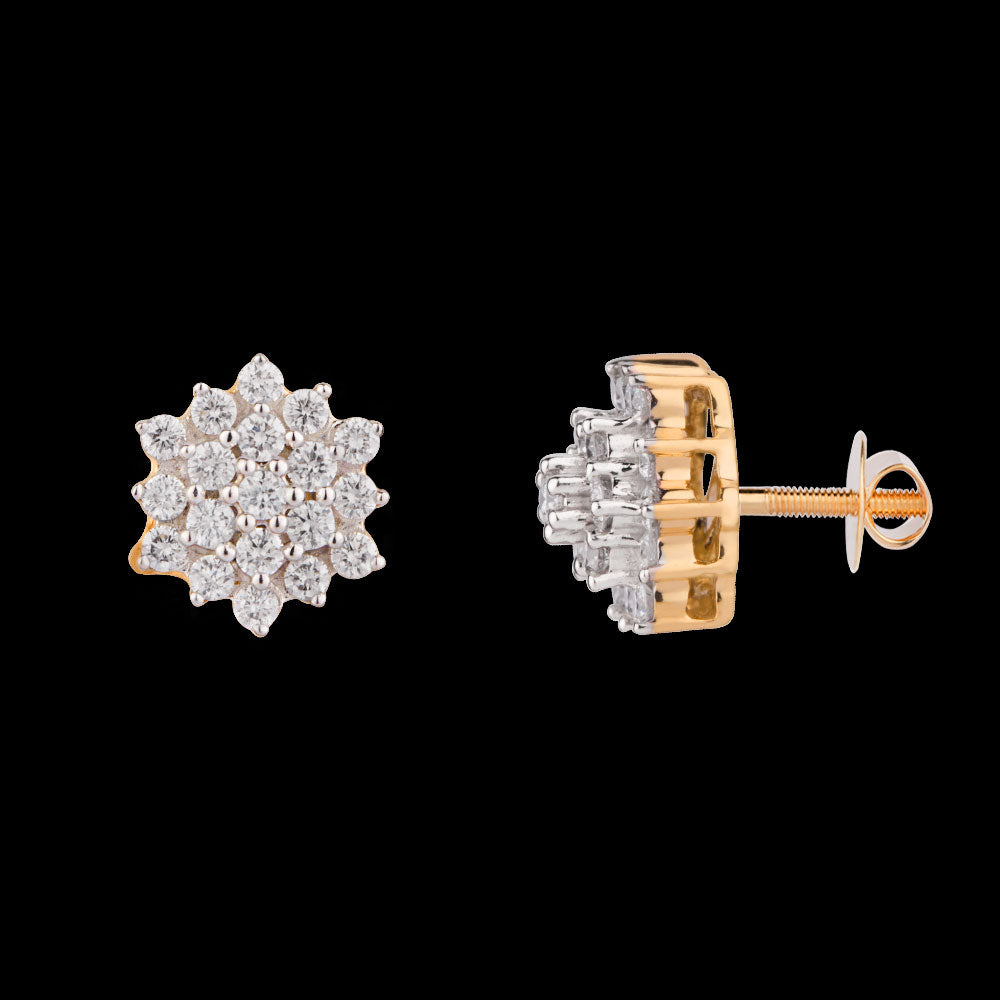 18K Yellow Gold Diamond Earrings - 0.45ct VS-FG