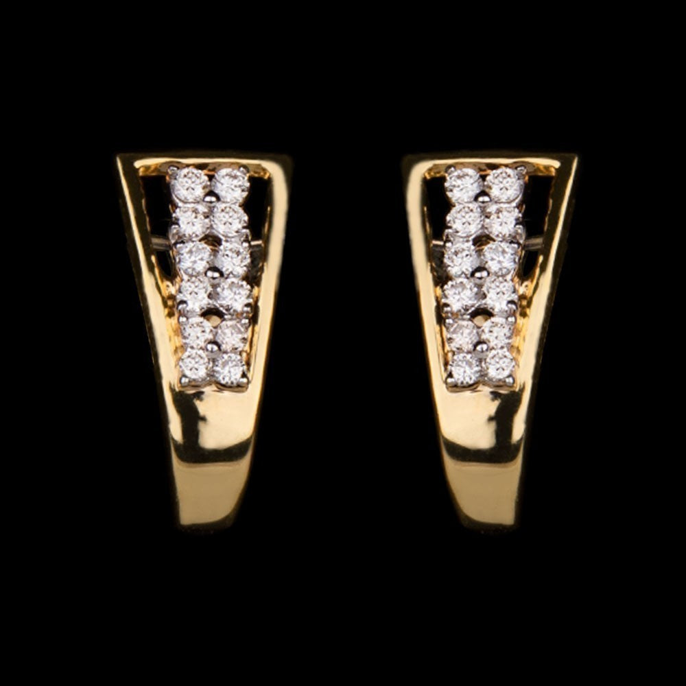 14K Yellow Gold Diamond Earrings - 0.22ct SI-IJ