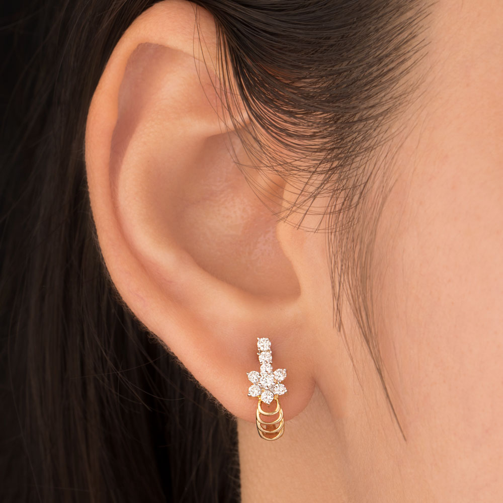 14K Yellow Gold Diamond Earrings - 0.39ct SI-IJ