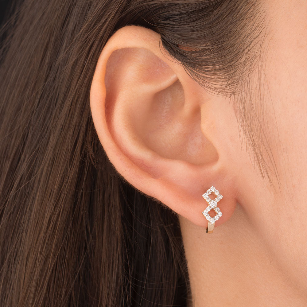 14K Yellow Gold Diamond Earrings - 0.27ct SI-IJ