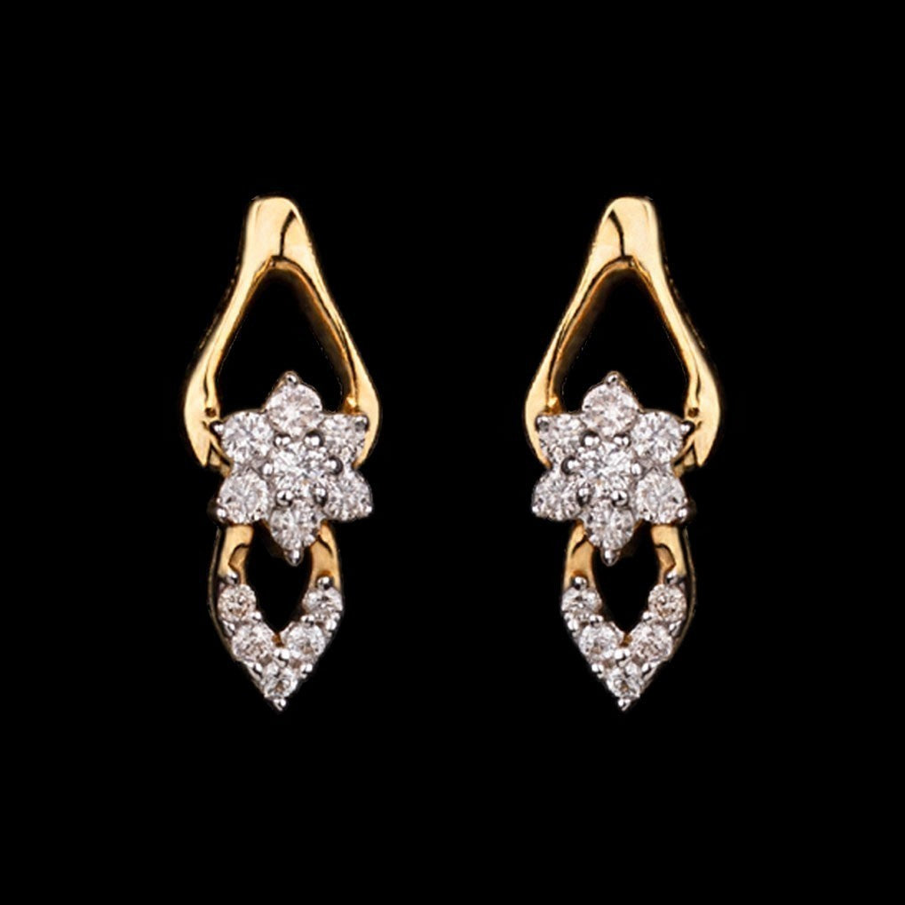 14K Yellow Gold Diamond Earrings - 0.13ct SI-IJ