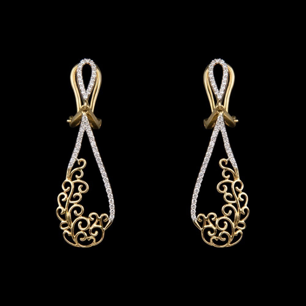 14K Yellow Gold Diamond Earrings - 0.55ct SI-IJ