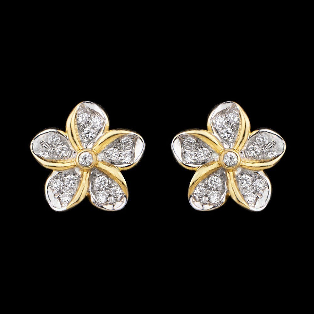 18K Yellow Gold Diamond Earrings - 0.17ct VS-GH