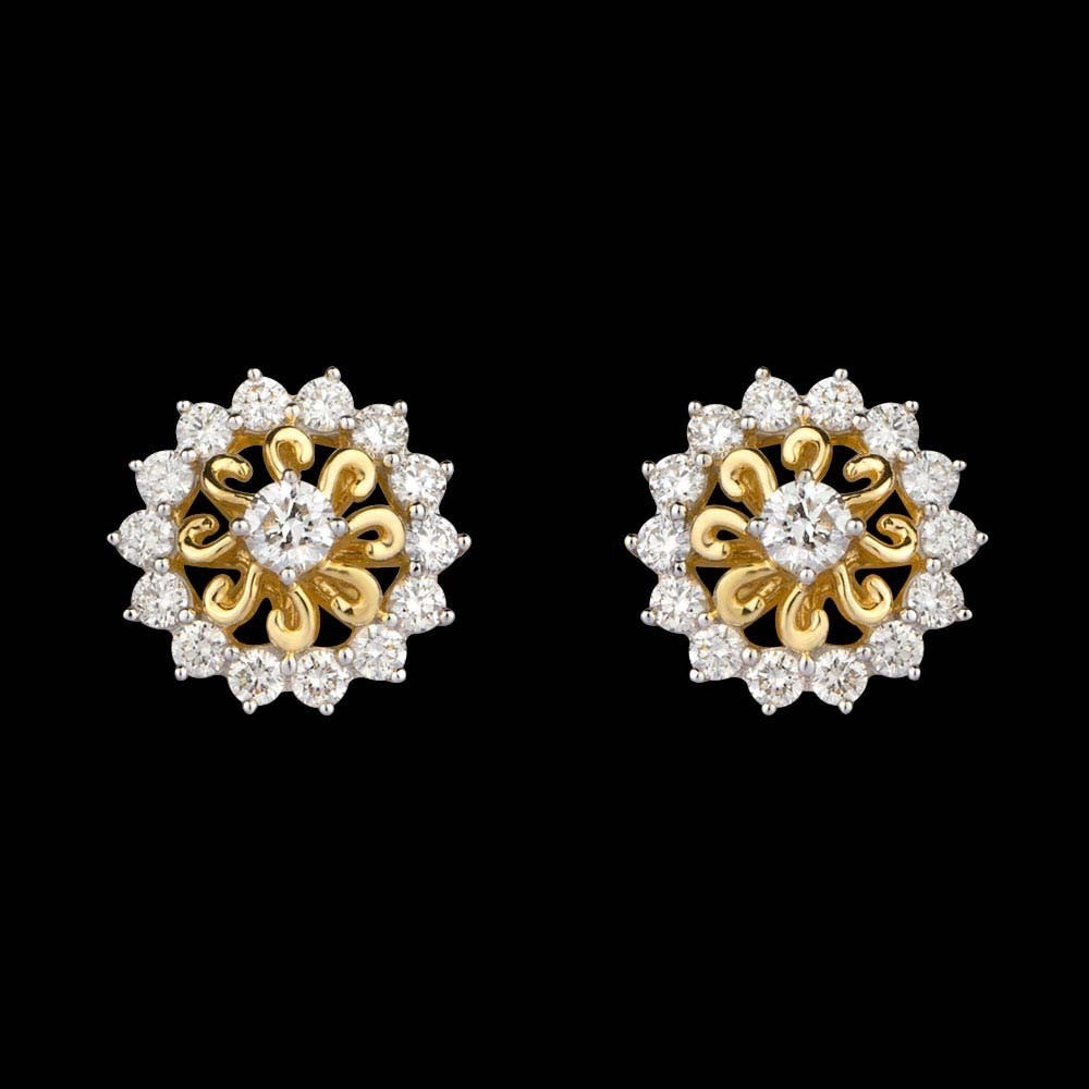 14K Yellow Gold Diamond Earrings - 0.63ct VVS-VS-HI