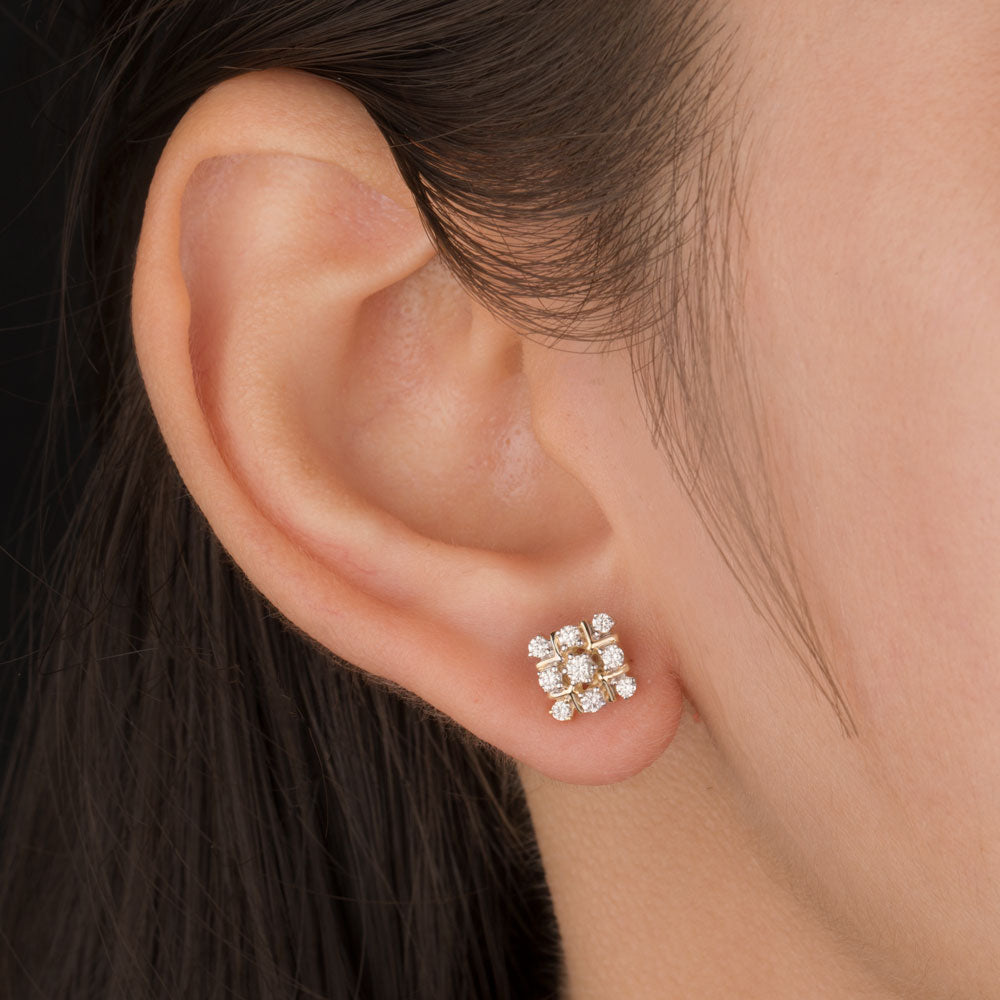 14K Rose Gold Diamond Earrings - 0.34ct SI-GH