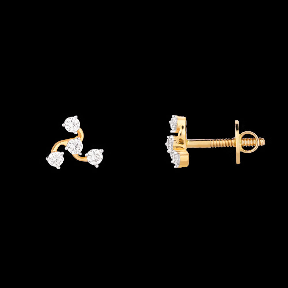18K Yellow Gold Diamond Earrings - 0.27ct VS-IJ