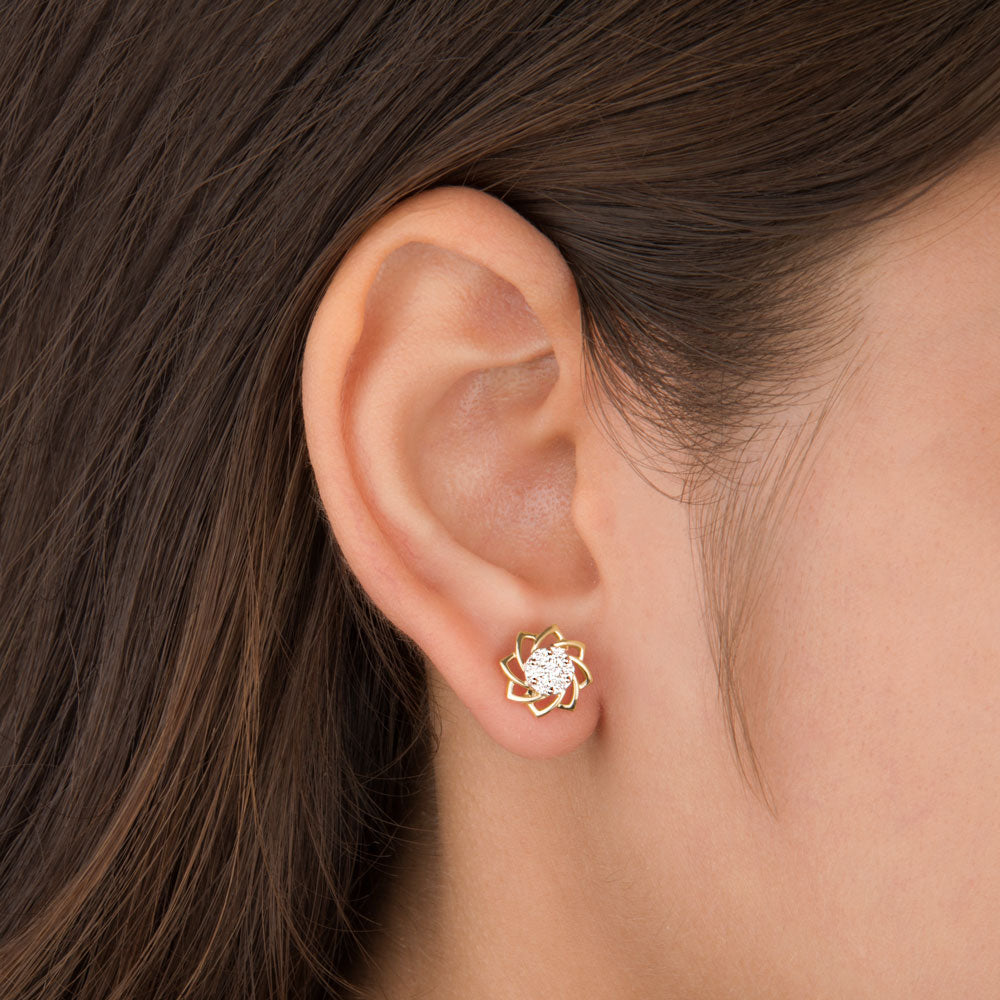 14K Yellow Gold Diamond Earrings - 0.34ct SI-IJ