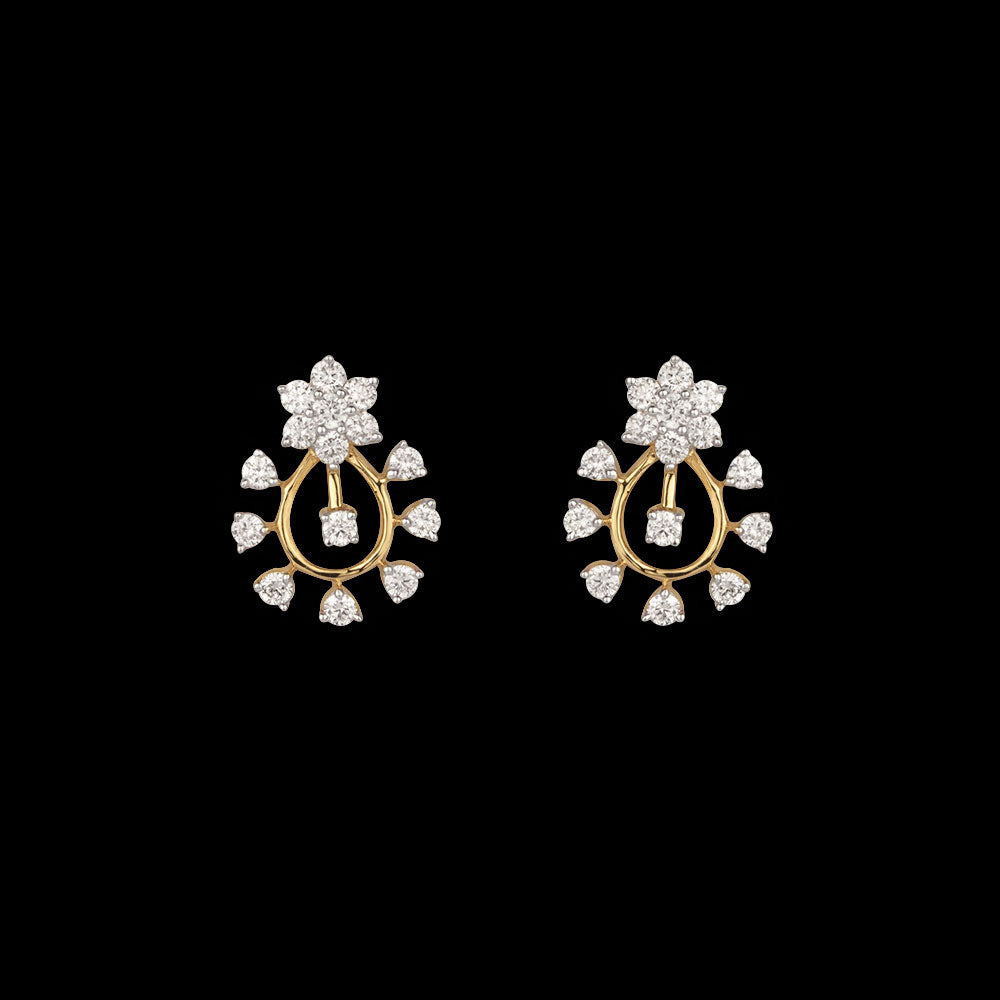 18K Yellow Gold Diamond Earrings - 0.5ct VVS-VS-HI