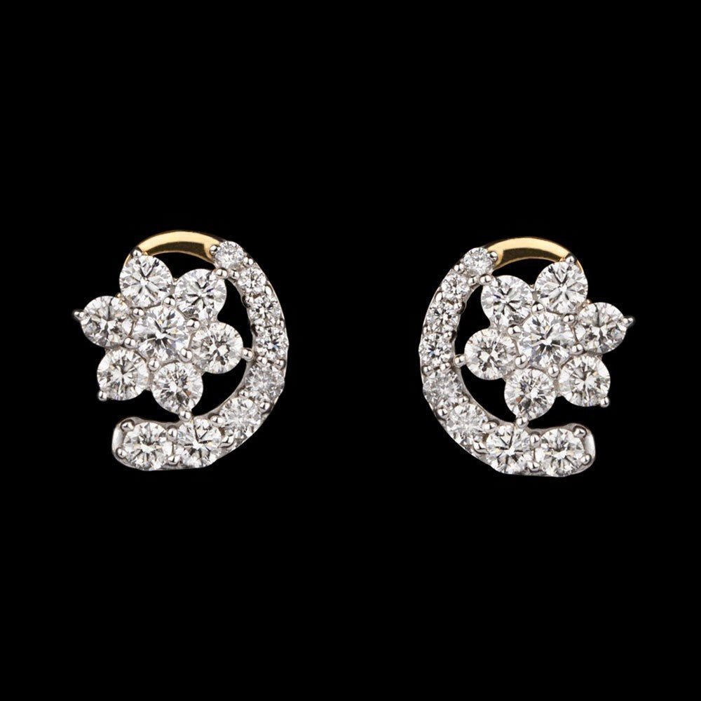 18K Yellow Gold Diamond Earrings - 0.87ct VS-GH