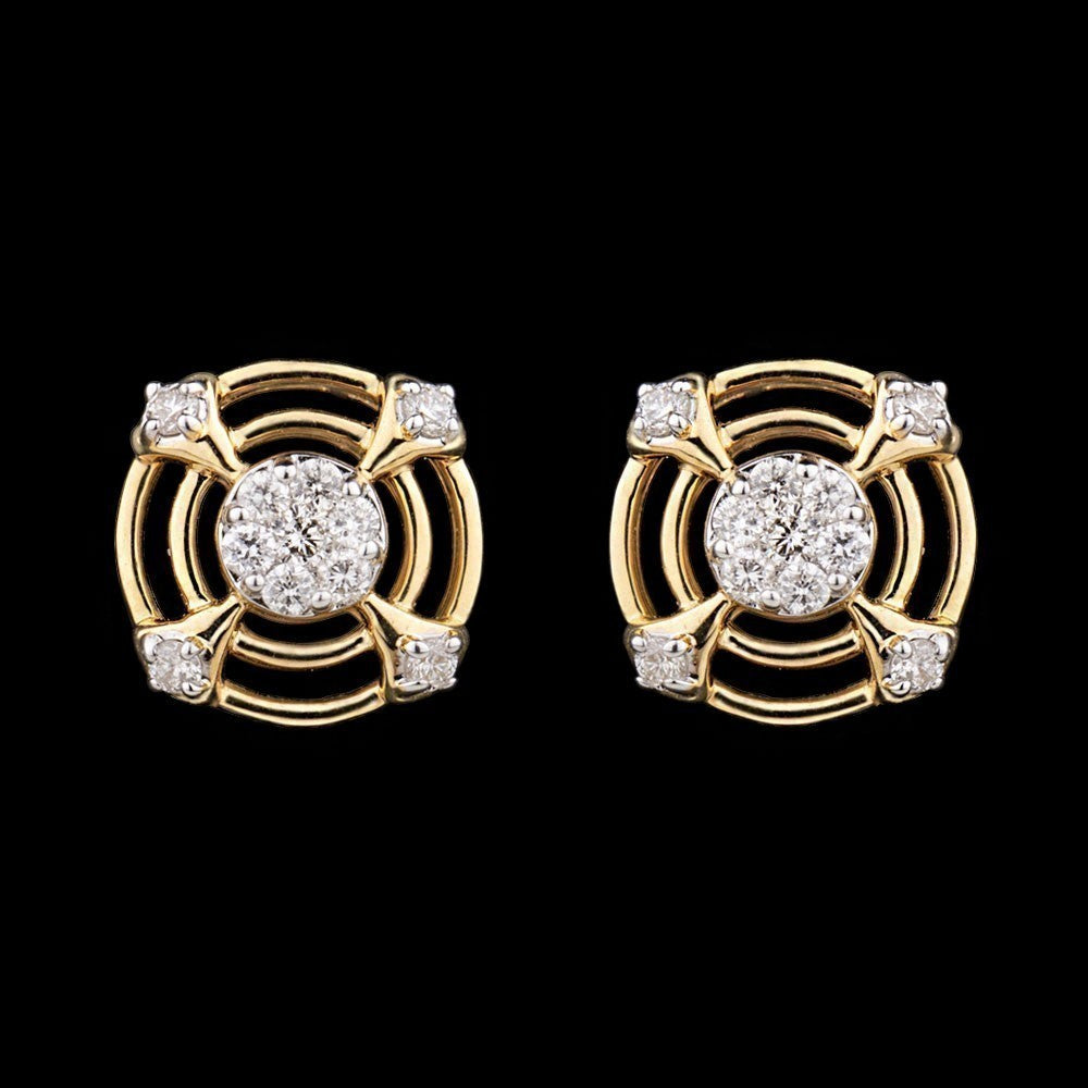 14K Yellow Gold Diamond Earrings - 0.26ct SI-GH