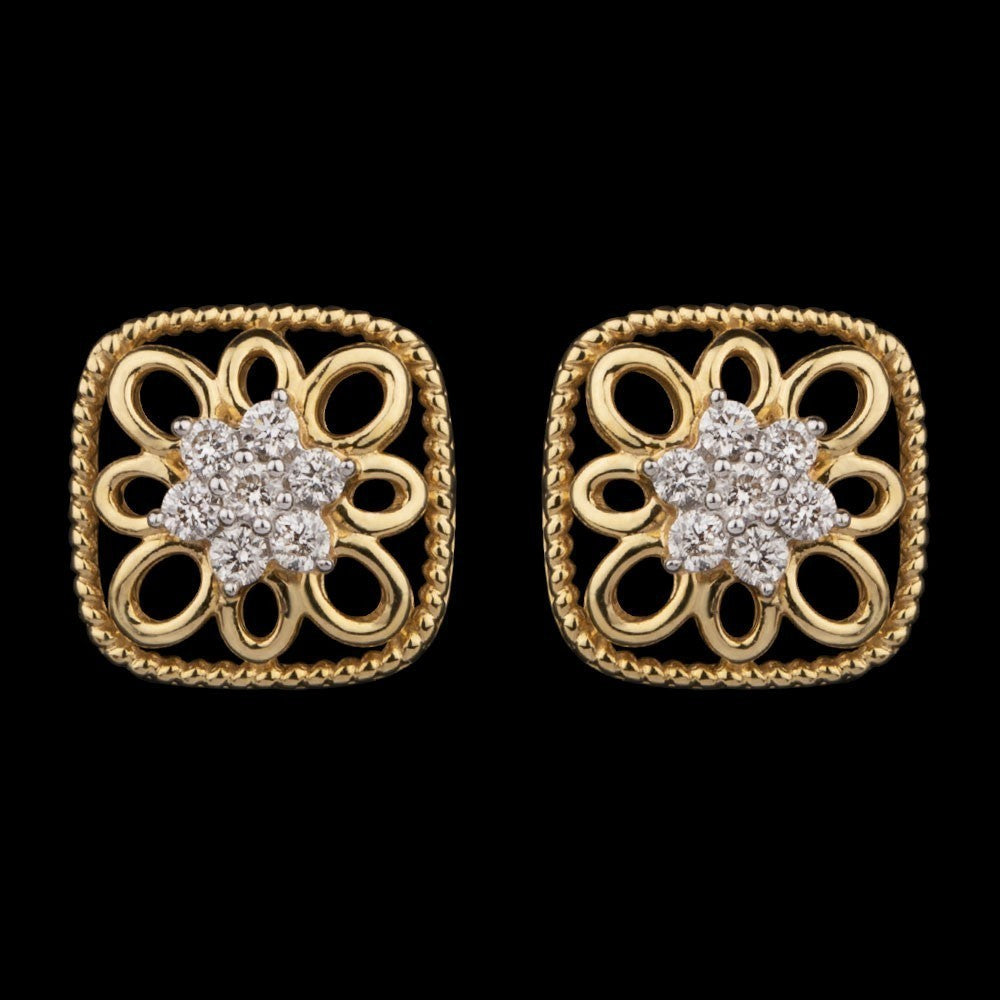 14K Yellow Gold Diamond Earrings - 0.17ct SI-IJ