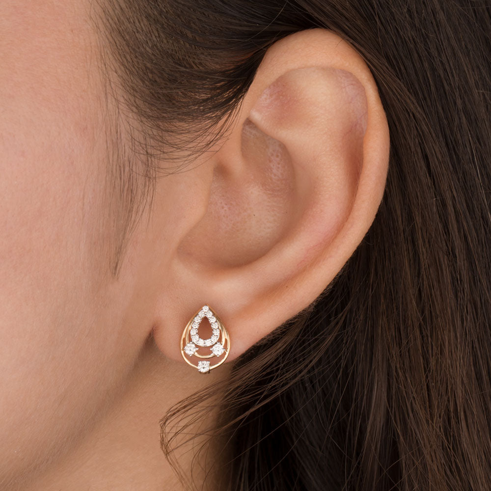 18K Yellow Gold Diamond Earrings - 0.29ct VVS-VS-GH