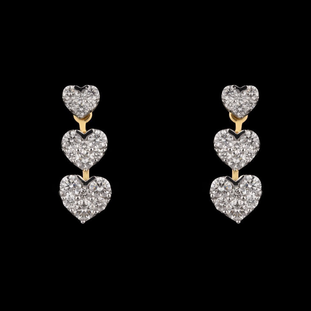 14K Yellow Gold Diamond Earrings - 1.02ct VVS-VS-GH