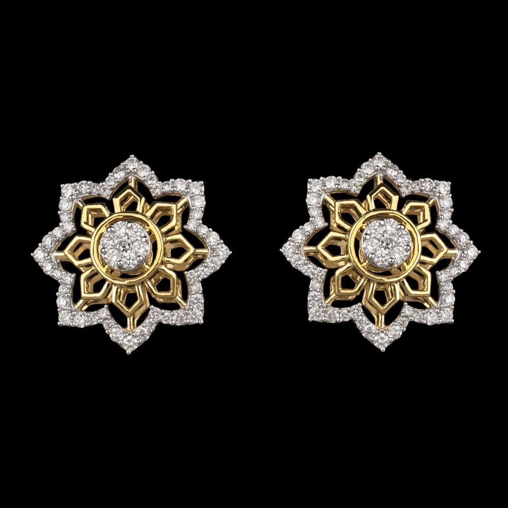 14K Yellow Gold Diamond Earrings - 0.94ct VVS-VS-GH