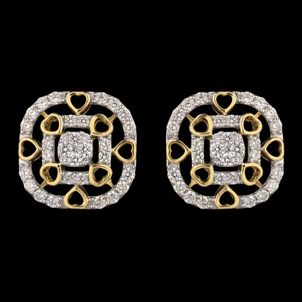 14K Yellow Gold Diamond Earrings - 0.85ct VVS-VS-GH