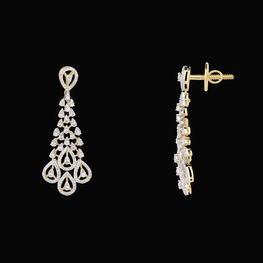 18K Yellow Gold Diamond Earrings - 2.02ct VVS-VS-GH