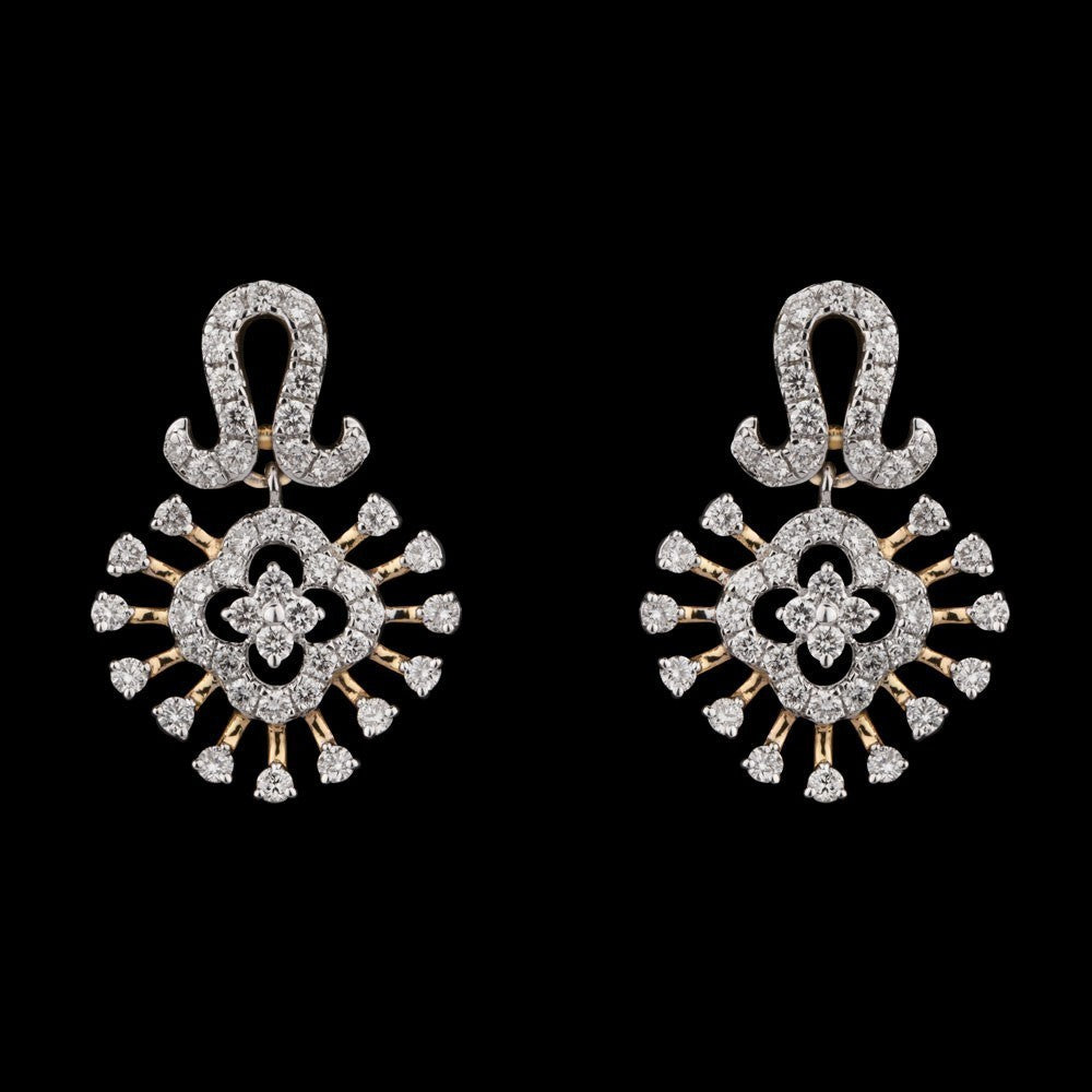 14K Yellow Gold Diamond Earrings - 0.96ct VVS-VS-GH