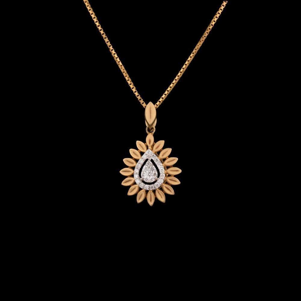 14K Yellow Gold Diamond Pendant - 0.19ct SI-IJ