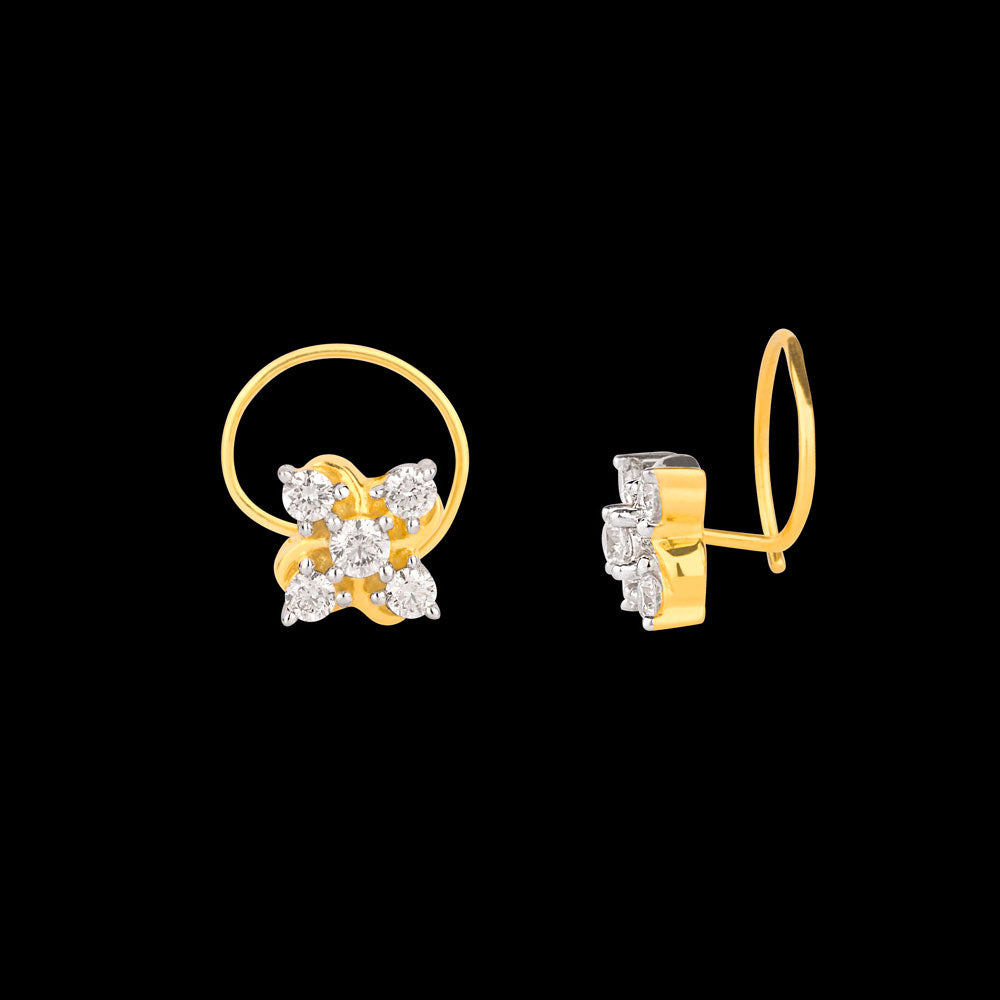 18K Yellow Gold Diamond Nosepin - 0.196ct VS-GH