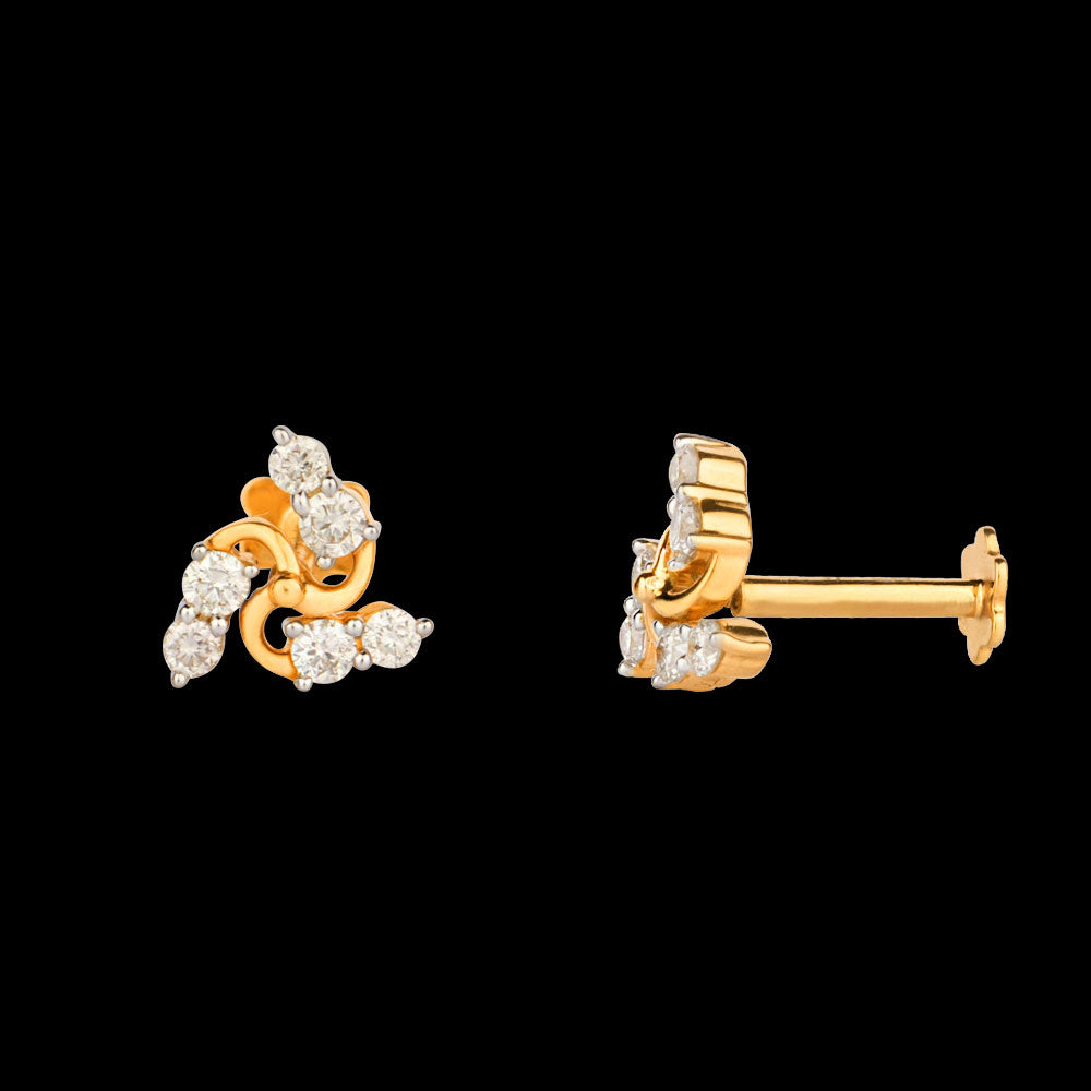 14K Yellow Gold Diamond Nosepin - 0.13ct SI-IJ