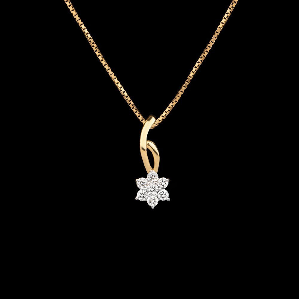 18K Yellow Gold Diamond Pendant - 0.26ct VS-FG