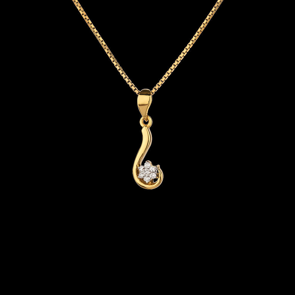 18K Yellow Gold Diamond Pendant - 0.07ct VVS-FG