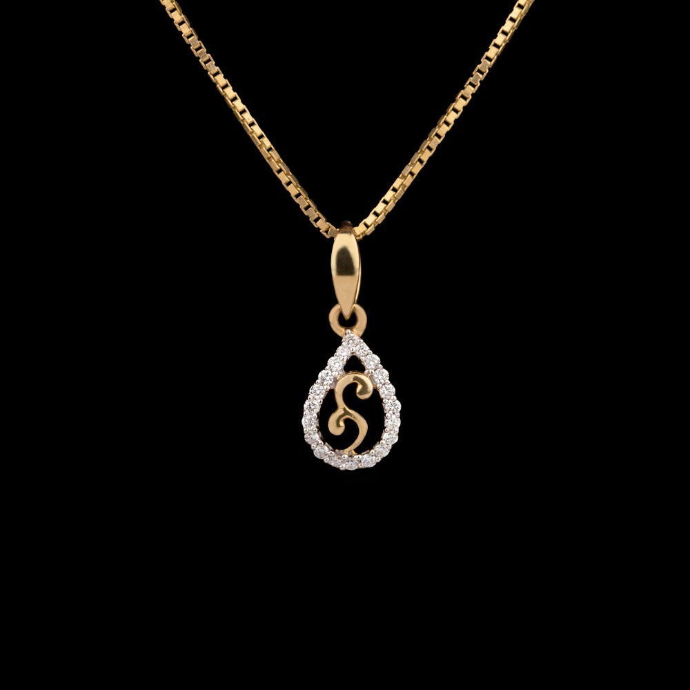 18K Yellow Gold Diamond Pendant - 0.1ct VVS-FG