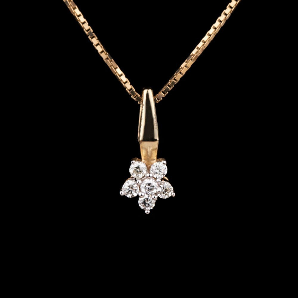 14K Yellow Gold Diamond Pendant - 0.11ct SI-IJ