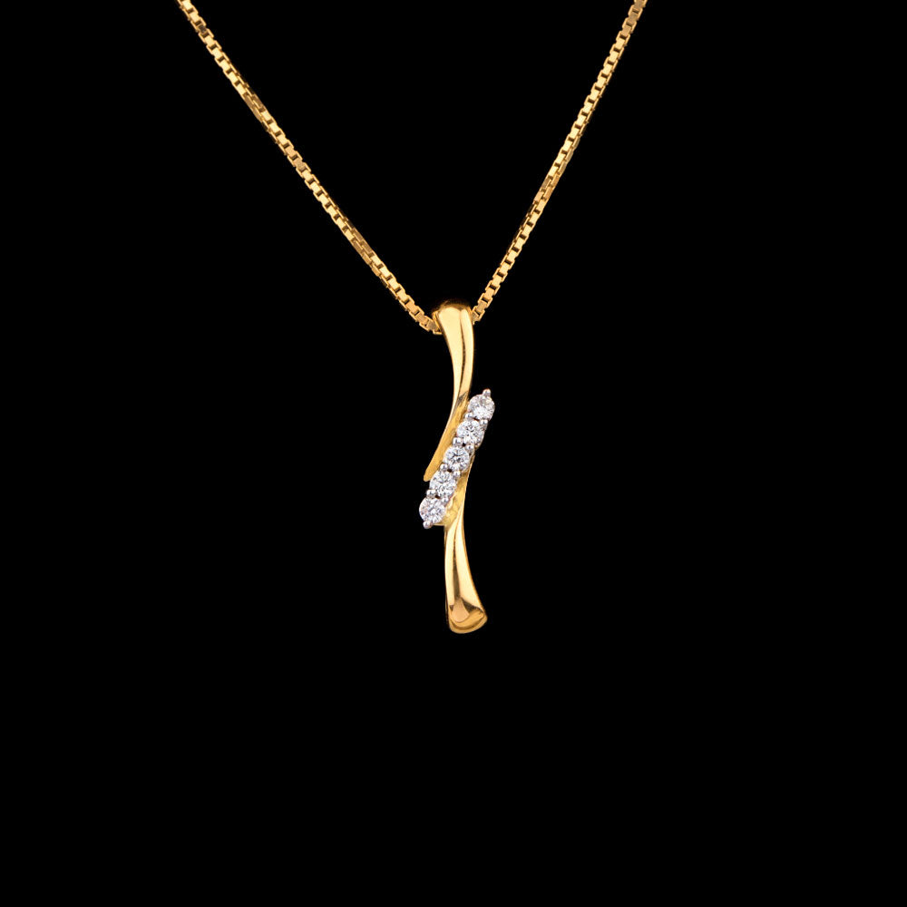 14K Yellow Gold Diamond Pendant - 0.12ct SI-IJ